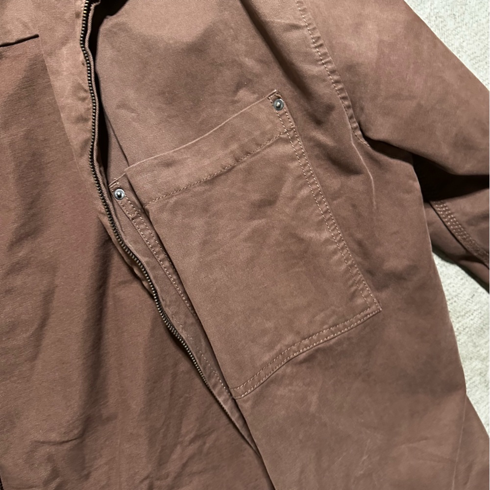 Bershka zip through overshirt in brown - Picture 9 of 9
